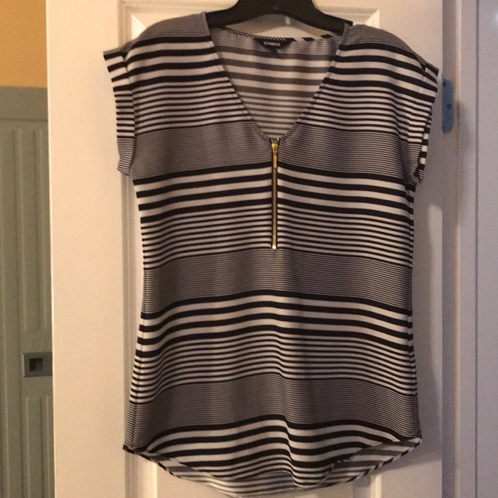 Express short sleeve satin top